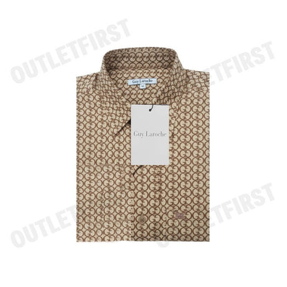 GUY LAROCHE รุ่น MAN'S SHORT SLEEVES SHIRT CODE: BAC5222P4BR เสื้อเชิ้ต เสื้อแขนสั้น เสื้อผู้ชาย