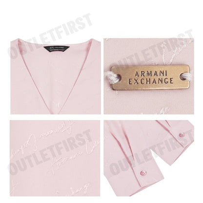 ARMANI EXCHANGE รุ่น OVER FIT SHIRT IN FABRIC WITH ALL OVER LOGO CODE: 6DYC20 YN4VZ 14BQ เสื้อเบลาส์ผู้หญิง เสื้ออมานี่