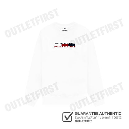 JOHN HENRY รุ่น MEN'S SLIM FIT SWEATER (WHITE) CODE: JH S125MPUSM18 เสื้อสเวตเตอร์ผู้ชาย เสื้อสีขาว แขนยาว