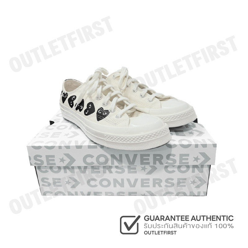 PLAY COMME DES GARÇONS X CONVERSE รุ่น CHUCK 70 MULTI HEART CODE: A08150C รองเท้าผ้าใบ รองเท้าผ้าใบยูนิเซ็กส์