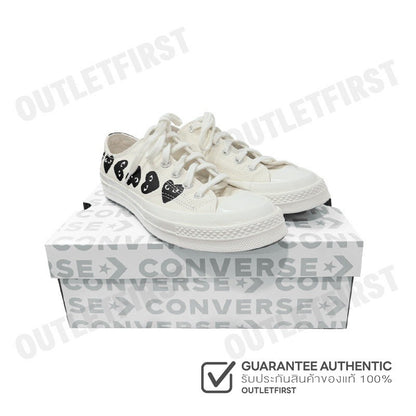 PLAY COMME DES GARÇONS X CONVERSE รุ่น CHUCK 70 MULTI HEART CODE: A08150C รองเท้าผ้าใบ รองเท้าผ้าใบยูนิเซ็กส์