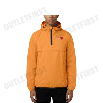 PLAY COMME DES GARÇONS X K-WAY รุ่น MEN CDG X K-WAY LEON JACKET CODE: AZ J502 051 1 2 (ORANGE) เสื้อแจ็คเก็ตผู้ชาย