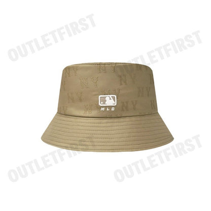 MLB รุ่น JACQUARD EMBO MONOGRAM BUCKET HAT CODE: 3AHTM014N 50BGS หมวกบักเก็ต หมวกสีเบจ หมวกเอ็มแอลบี