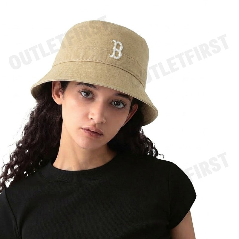 MLB รุ่น BASIC MEDIUM LOGO VINATGE-WASHING BUCKET HAT CODE: 3AHTB035N 43BGL หมวกบักเก็ต หมวกสีเบจ หมวกเอ็มแอลบี