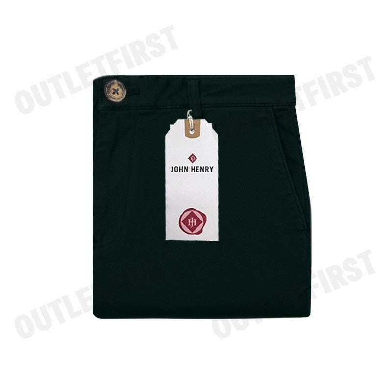 JOHN HENRY รุ่น MEN'S SLIM FIT SHORTS PANT (DARK GREEN) CODE: JH F524MSHSM47 กางเกงขาสั้น กางเกงผู้ชาย กางเกงสีเขียวเข้ม