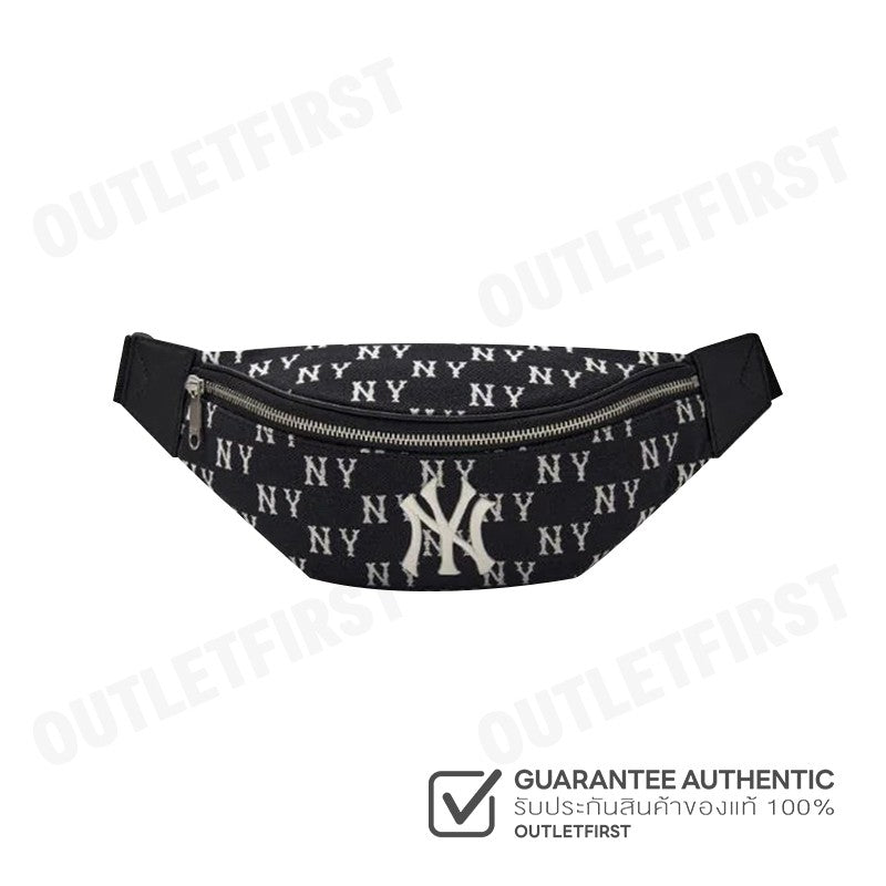 MLB รุ่น JACQUARD MONOGRAM NEW YORK YANKEES BELT BAG CODE: 3AHSM014N 50BKS กระเป๋าคาดเอว กระเป๋าคาดอก กระเป๋าสีดำ