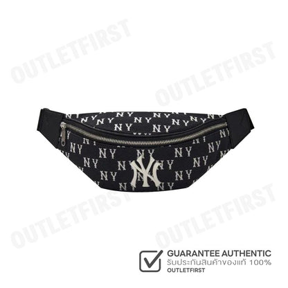 MLB รุ่น JACQUARD MONOGRAM NEW YORK YANKEES BELT BAG CODE: 3AHSM014N 50BKS กระเป๋าคาดเอว กระเป๋าคาดอก กระเป๋าสีดำ