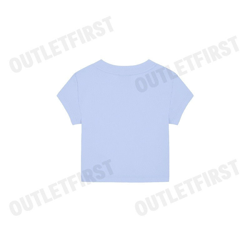 CALVIN KLEIN JEANS รุ่น MONOLOGO BABY TEE CODE: 47AB802 VHP เสื้อครอป เสื้อผู้หญิง เสื้อแขนสั้น