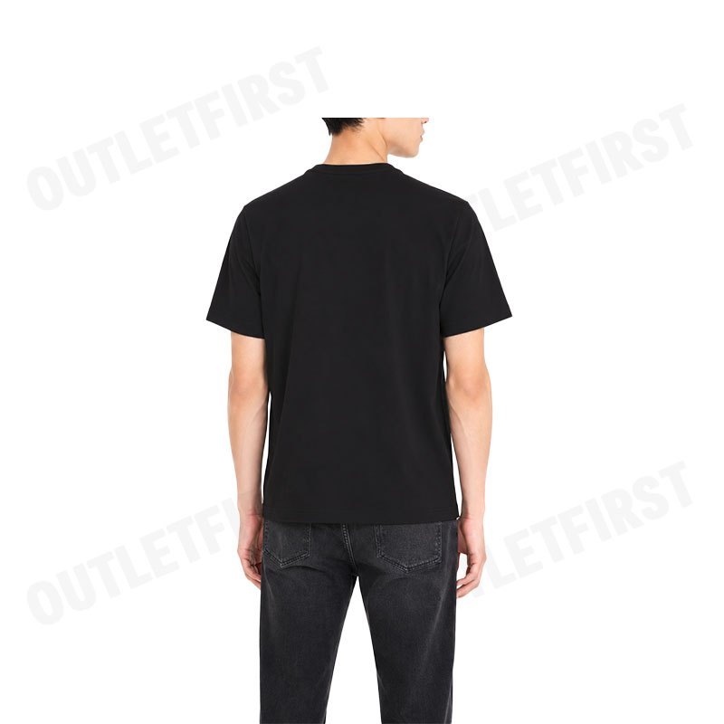 PS PAUL SMITH รุ่น PS CIRCLE LOGO' PRINT T-SHIRT CODE: M2R 220X PP5120 79 เสื้อยืดคอกลม เสื้อยืดสีดำ เสื้อผู้ชาย