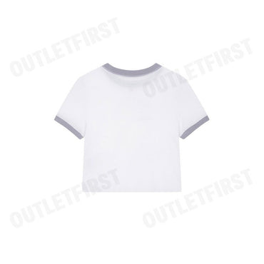 CALVIN KLEIN LOGO GRAPHIC CROPPED CLASSIC T-SHIRT COLOR WHITE CODE: 47B808G VVC