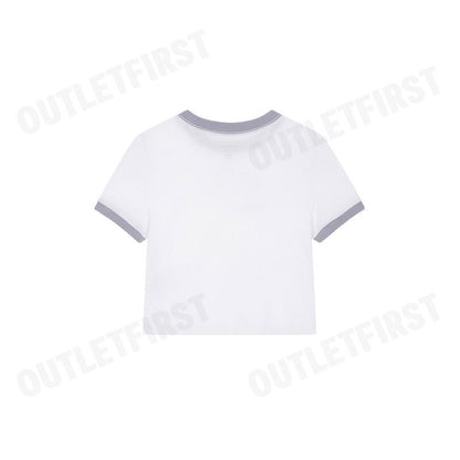 CALVIN KLEIN รุ่น LOGO GRAPHIC CROPPED CLASSIC T-SHIRT CODE 47B808G VVC เสื้อครอป เสื้อแขนสั้น เสื้อผู้หญิง