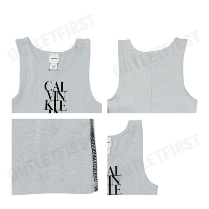 CALVIN KLEIN รุ่น LOGO GRAPHIC RIBBED TANK DRESS CODE: 44C203G P79 ชุดเดรส เดรสแขนกุด เดรสผู้หญิง