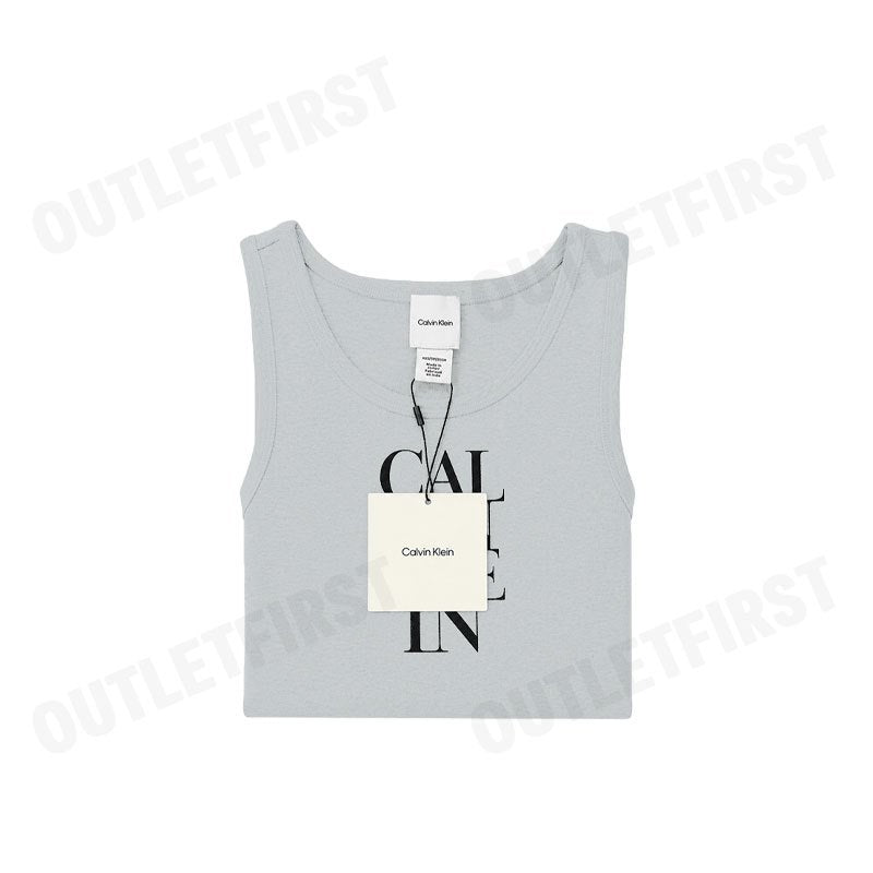 CALVIN KLEIN รุ่น LOGO GRAPHIC RIBBED TANK DRESS CODE: 44C203G P79 ชุดเดรส เดรสแขนกุด เดรสผู้หญิง