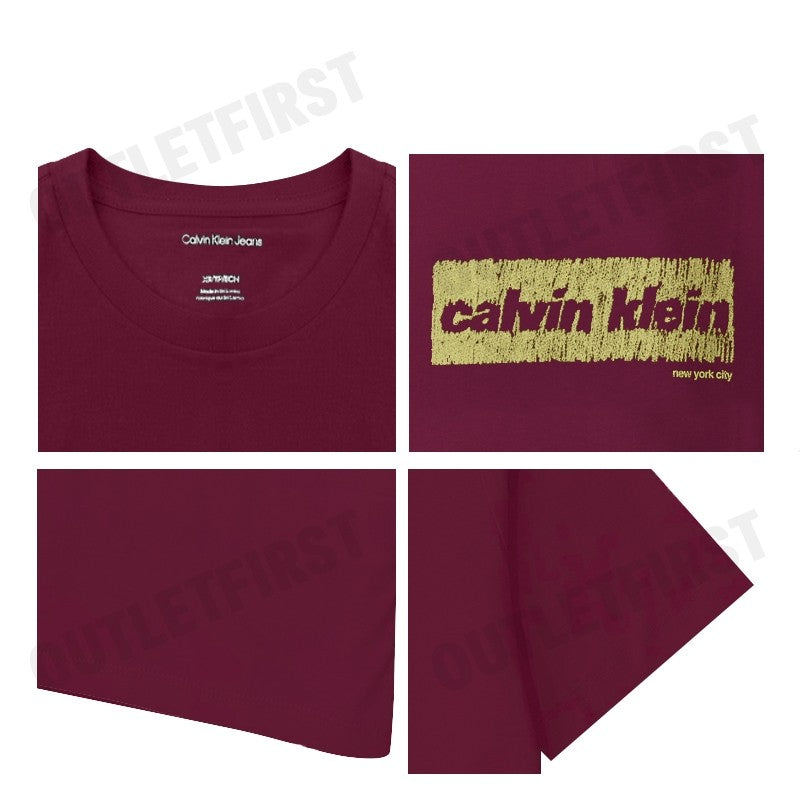 CALVIN KLEIN JEANS รุ่น FADED LOGO GRAPHIC CLASSIC T-SHIRT CODE 4RC819G VLP เสื้อยืด เสื้อคอกลม เสื้อผู้ชาย