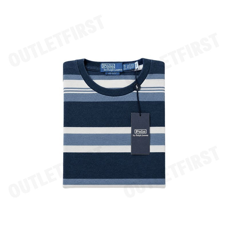 POLO RALPH LAUREN รุ่น CLASSIC FIT STRIPED COTTON-LINEN T-SHIRT CODE: 710958234001 เสื้อยืด เสื้อแขนสั้น เสื้อผู้หญิง