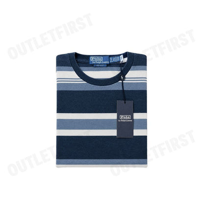 POLO RALPH LAUREN รุ่น CLASSIC FIT STRIPED COTTON-LINEN T-SHIRT CODE: 710958234001 เสื้อยืด เสื้อแขนสั้น เสื้อผู้หญิง