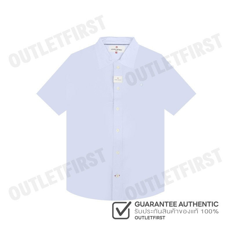 JOHN HENRY รุ่น MEN'S SHORT SLEEVES SLIM FIT SHIRT (BLUE) CODE: JH F424MSSSM40 เสื้อเชิ้ต เสื้อแขนสั้น เสื้อผู้ชาย