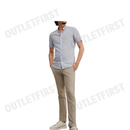 G2000 รุ่น MEN'S SMART FIT CASUAL SHORT SLEEVE SHIRT CODE: 46139952 96 เสื้อเชิ้ตแขนสั้นผู้ชาย เสื้อสีเทา เสื้อผู้ชาย