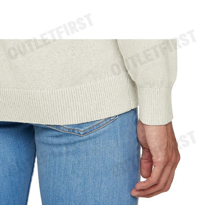 CALVIN KLEIN JEANS รุ่น MEN'S IVORY CK INTARSIA MIXED STITCH SWEATER CODE: J326453 PD7 เสื้อสเวตเตอร์ เสื้อผู้ชาย สีครีม