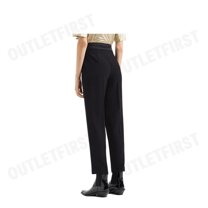 ARMANI EXCHANGE รุ่น WOMEN'S CADY CIGARETTE TROUSERS WITH SATIN BAND CODE: 6DYP35 YN5YZ 1200 กางเกงขายาวผู้หญิง สีดำ