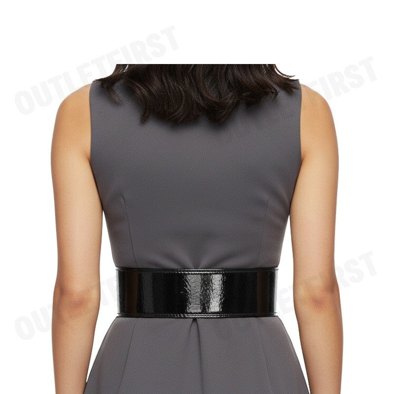 ARMANI EXCHANGE รุ่น WOMEN'S HIGH PATENT LEATHER BELT WITH LOGO CODE: 941184 4F716 00020 เข็มขัดผู้หญิง เข็มขัดสีดำ