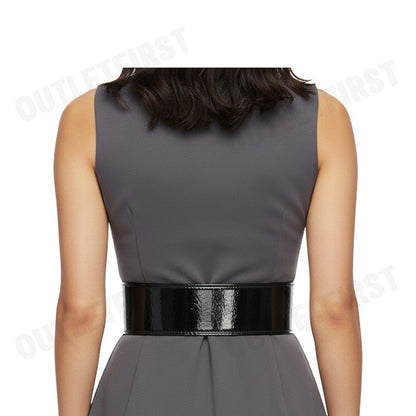 ARMANI EXCHANGE รุ่น WOMEN'S HIGH PATENT LEATHER BELT WITH LOGO CODE: 941184 4F716 00020 เข็มขัดผู้หญิง เข็มขัดสีดำ