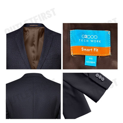 G2000 รุ่น MEN CLOTHING TEFLON TWILL SUIT BLAZER SMART FIT CODE: 46112032 82 เสื้อสูทผู้ชาย สูทสีม่วงอมเทา เสื้อสูทจีทู