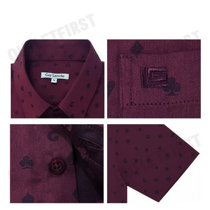 GUY LAROCHE รุ่น MAN'S SHORT SLEEVES SHIRT CODE: BAC9206W3RE เสื้อเชิ้ตแขนสั้น เสื้อผู้ชาย สีแดง