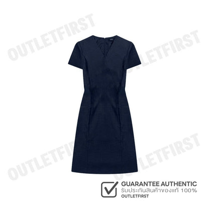 G2000 รุ่น WOMEN CLOTHING STRIPED WRAP DRESS WITH BELT FIT & FLARE SHAPE CODE: 46232096 79 ชุดเดรสผู้หญิง กระโปรง สีกรม