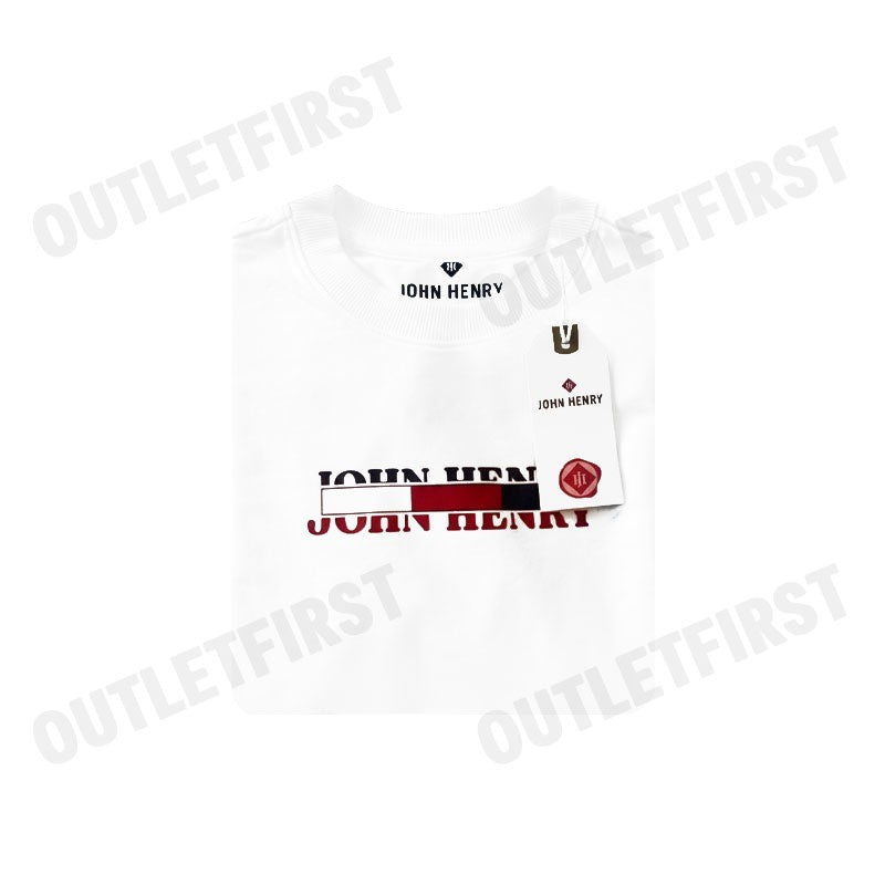 JOHN HENRY รุ่น MEN'S SLIM FIT SWEATER (WHITE) CODE: JH S125MPUSM18 เสื้อสเวตเตอร์ผู้ชาย เสื้อสีขาว แขนยาว