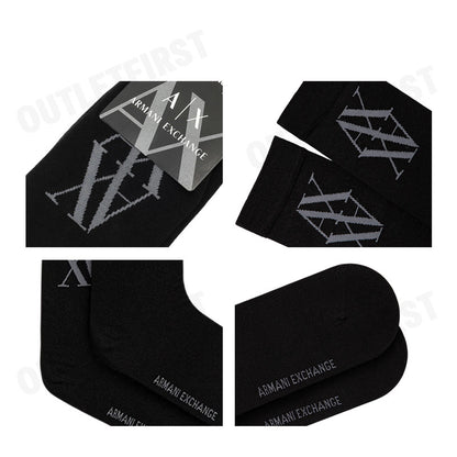ARMANI EXCHANGE รุ่น RIBBED COTTON SOCKS WITH INLAID LOGO CODE: XW000914 AF13661 UC001 ถุงเท้า ถุงเท้ายูนิเซ็กส์