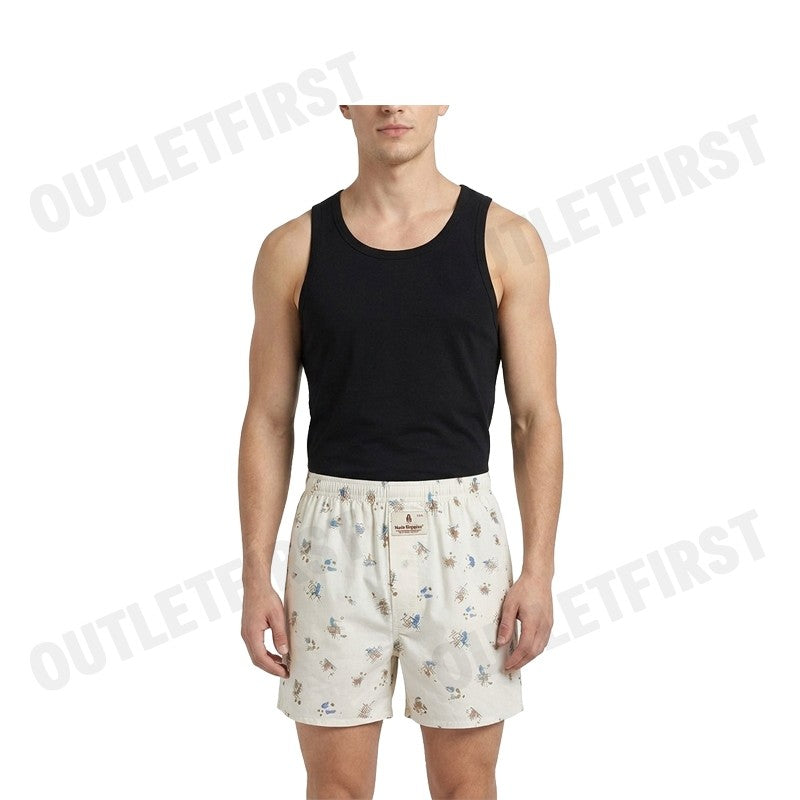 HUSH PUPPIES รุ่น MEN'S BOXER SHORTS SLEEPWEAR CODE: HU H3W274 (BEIGE) กางเกงขาสั้นผู้ชาย กางเกงบ๊อกเซอร์ กางเกงฮัชพัพพี