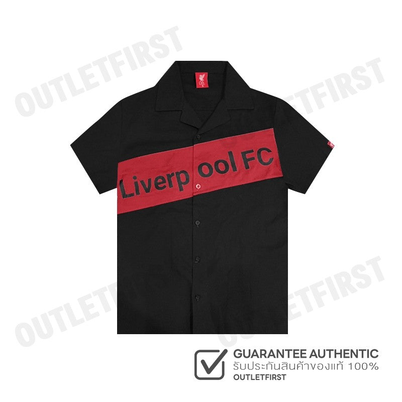 L.F.C รุ่น MEN'S SH LIVERPOOL FC 8K CODE: FC 8K BLACK เสื้อเชิ้ตแขนสั้นผู้ชาย เสื้อเชิ้ตลิเวอร์พูล เสื้อเชิ้ตสีดำ