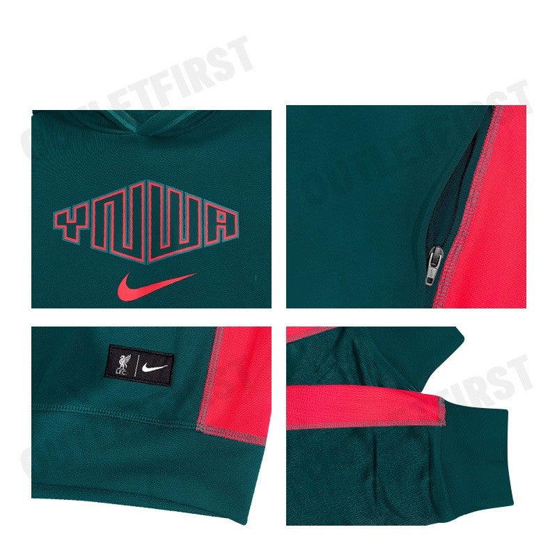 NIKE รุ่น WOMEN'S NIKE LIVERPOOL TRAVEL HOODIE CODE: DJ9714 375 เสื้อสเวตเตอร์ผู้หญิง เสื้อแขนยาว เสื้อสีเขียว