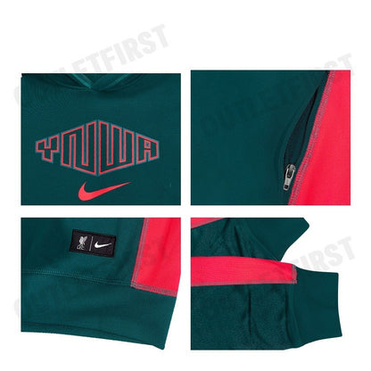 NIKE รุ่น WOMEN'S NIKE LIVERPOOL TRAVEL HOODIE CODE: DJ9714 375 เสื้อสเวตเตอร์ผู้หญิง เสื้อแขนยาว เสื้อสีเขียว