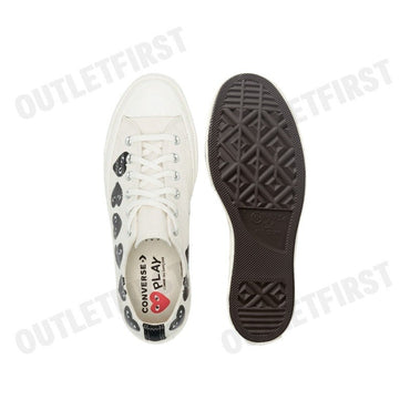 PLAY COMME DES GARÇONS X CONVERSE รุ่น CHUCK 70 MULTI HEART CODE: A08150C รองเท้าผ้าใบ รองเท้าผ้าใบยูนิเซ็กส์
