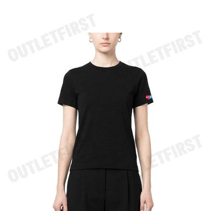 PLAY COMME DES GARÇONS รุ่น WOMEN T-SHIRT CODE: AZ-T327 (BLACK) เสื้อยืดคอกลมผู้หญิง เสื้อหัวใจสีแดง เสื้อแขนสั้น