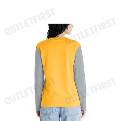 PLAY COMME DES GARÇONS รุ่น WOMEN LITTLE RED HEART LONG SLEEVE CODE: AZ-T315 (YELLOW/GREY) เสื้อยืดแขนยาวผู้หญิง