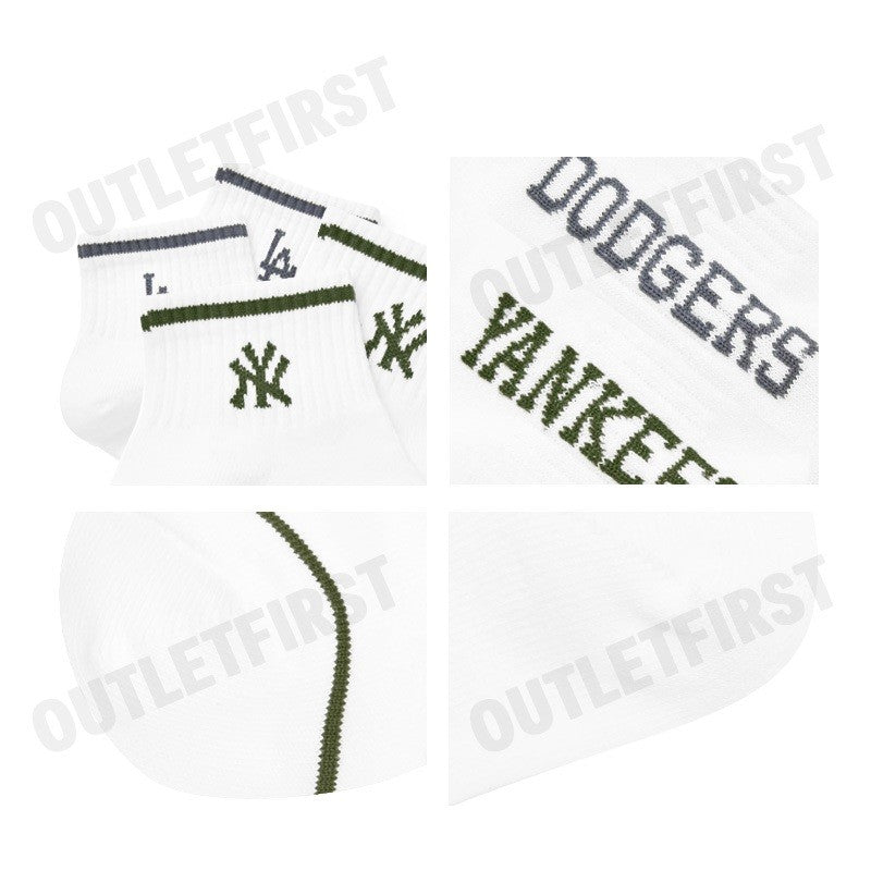 MLB รุ่น UNISEX BASIC LOW SOCKS 2 PAIRS SET CODE: 3ASOS034N 00KAL ถุงเท้า ถุงเท้าสีขาว ถุงเท้าข้อสั้น