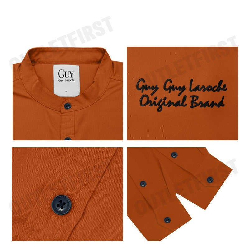 GUY LAROCHE รุ่น STAND COLLAR SLIM FIT SHIRT CODE: DAC6260P3OR เสื้อเชิ้ต เสื้อแขนยาว เสื้อผู้ชาย