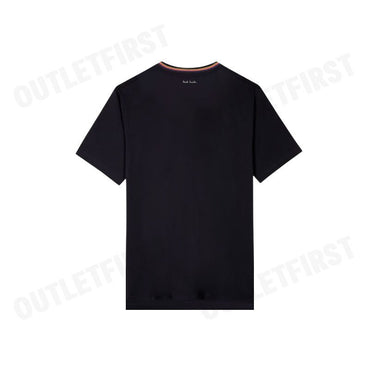 Paul Smith รุ่น 'Artist Stripe' Collar Cotton T-Shirt Code: M1R 697PS H00084 79 เสื้อยืดคอกลม เสื้อยืดผู้ชาย เสื้อสีดำ
