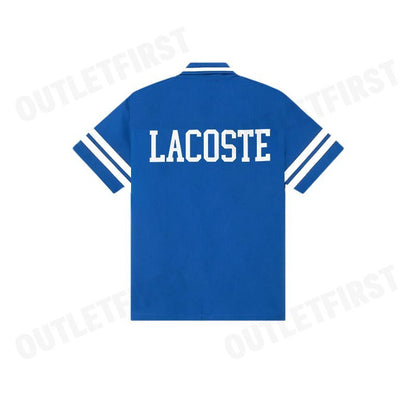 LACOSTE รุ่น MEN'S PRINT COTTON TWILL SHIRT CODE: CH7225 10 ITV เสื้อเชิ้ต เสื้อแขนสั้น เสื้อผู้ชาย