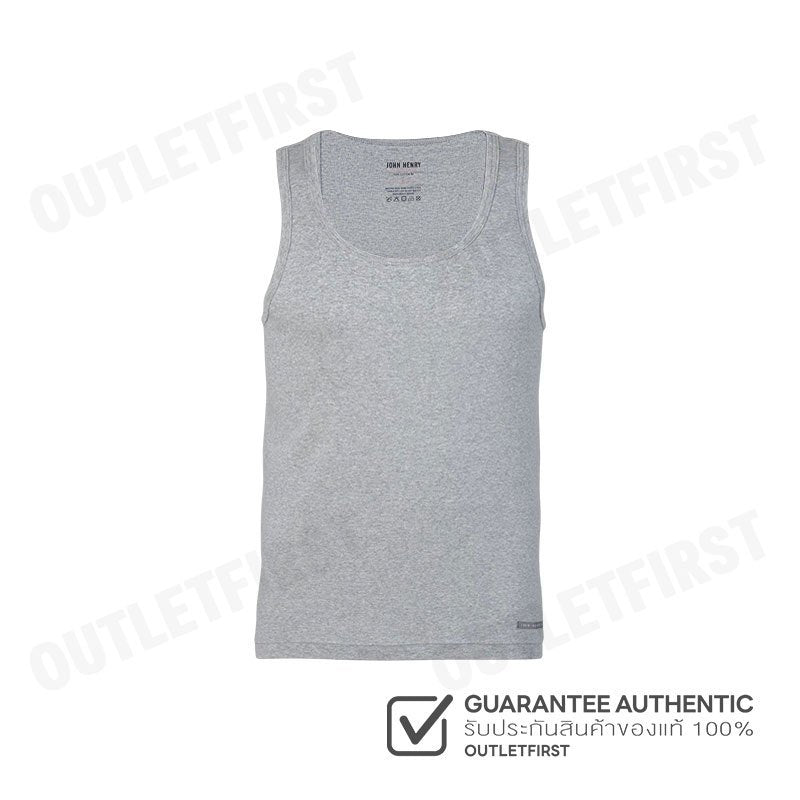 JOHN HENRY รุ่น COTTON RIB TANK TOP CODE: JU4B002 (GREY) เสื้อกล้ามผู้ชาย เสื้อกล้ามสีดำ เสื้อกล้ามจอนเฮนรี่