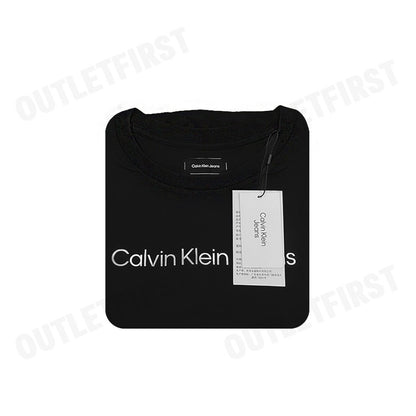 CALVIN KLEIN JEANS รุ่น INSTITUTIONAL LOGO SLIM TEE CODE: J224949 BEH เสื้อยืดคอกลม เสื้อยืดผู้หญิง เสื้อยืดสีดำ