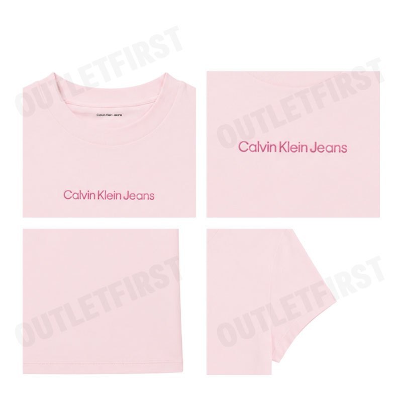 CALVIN KLEIN JEANS รุ่น WOMEN'S LOGO BABY CROP SHORT SLEEVE T-SHIRT CODE: 47AB817 V17 เสื้อครอป เสื้อแขนสั้น ผู้หญิง