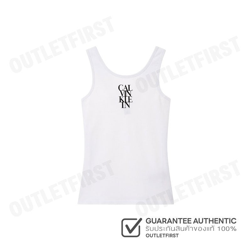 CALVIN KLEIN LOGO GRAPHIC RIB TANK TOP COLOR WHITE CODE: 44C219G YAA