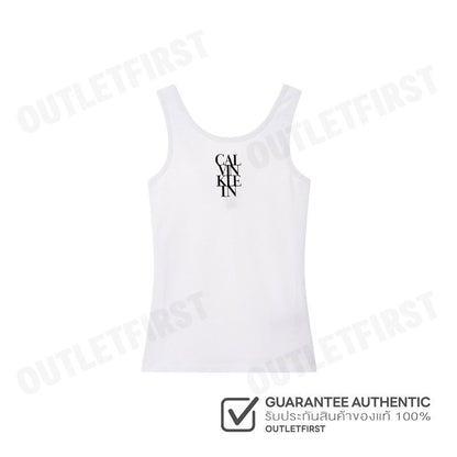 CALVIN KLEIN LOGO GRAPHIC RIB TANK TOP COLOR WHITE CODE: 44C219G YAA