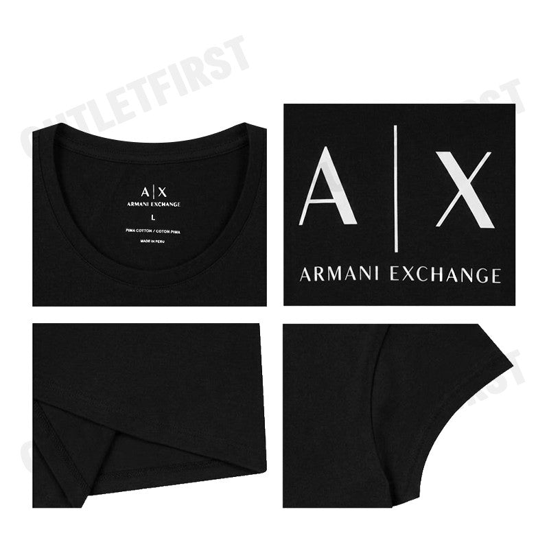 ARMANI EXCHANGE รุ่น PIMA COTTON PRINT LONG SLEEVE T-SHIRT CODE: 8NYT70 YJ16Z 1200 เสื้อยืดคอกลม เสื้อผู้หญิง แขนสั้น
