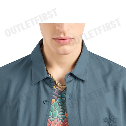 ARMANI EXCHANGE รุ่น MEN'S SHIRT CODE: 3DZC21 ZN3LZ 45AM เสื้อเชิ้ตแขนสั้น เสื้อผู้ชาย เสื้ออมานี่