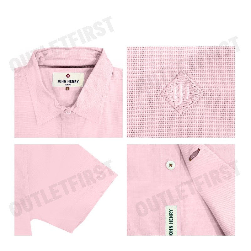 JOHN HENRY รุ่น MEN'S SHORT SLEEVES SLIM FIT SHIRT (ORANGE) CODE: JH F424MSSSM40 เสื้อเชิ้ต เสื้อแขนสั้น เสื้อผู้ชาย